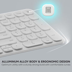 Rapoo 9010M Multi Device Wireless & Bluetooth Keyboard & Mouse Combo, White