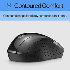 HP X3000 G3 Wireless Mouse - Black, 15-Month Battery, Side Grips for Control, Travel-Friendly, Blue LED, Powerful 1600 DPI Optical Sensor, compatible with Wins PC/Laptop, Mac, Chromebook (683N7AA#ABL)