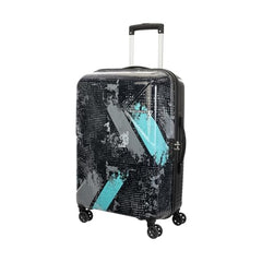 Kamiliant by American Tourister ATHER | Printed Trolley Bag Set of 3 (55+68+79 cms) for Travel|Hard Case Polypropylene (PP) Suitcase|360° 8-Wheel Spinner Luggage Trolley|Combination Lock | Black