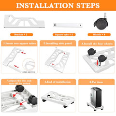 ZORBES Mobile CPU Stand Under Desk, Adjustable PC Holder with Wheels