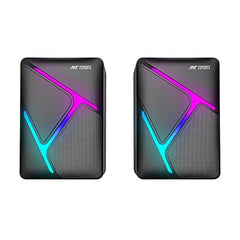 Ant Esports GS170 Gaming Speaker for PC, Stereo 2.0 USB Powered Desktop Speaker with 3.5 mm Aux-in, in-line Volume Control, RGB LED Lights Mini Multimedia Speakers for PC, Laptop, Tablet, Cellphone