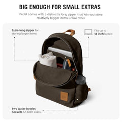 DailyObjects Pedal Everyday Casual Laptop Backpack (16L) Fits Upto 14 Inch Laptop, Unisex Travel Backpack Durable Canvas Material, Zippered Compartments With Pockets (Beige)