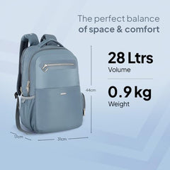 American Tourister Jit+ 2.0 Style 02, 25L Office 3 Compartment Laptop Backpack With Cable Organizer Pouch, USB Charging Port, Trolley Strap & Rain Cover For Unisex, Men & Women - Deep Blue