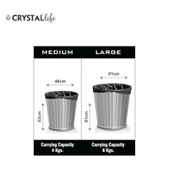 Crystal Pouch Garbage Bags Dustbin Bags and Plastic Covers For Home Malls Parks Hospitals Hotels | Medium Size | Black | 19 X 21 Inch | 6 Packs Of 30 pcs | Total 180 pcs