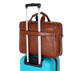 Hard Craft Vegan Leather Office Laptop Messenger and Shoulder Side Sling Hand Bag For Men Corporate Executive Briefcase Bag For Man Supports Laptop Upto 15.6 inches