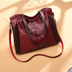 MOMISY Shoulder Purses and Handbags for Women Leather Ladies Cross body Bag for Office Traveling Outdoor Date School College (Wine Red)