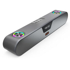 CrossBeats Blaze B24 Bluetooth Soundbar 24W, Gaming RGB Lights, AUX, Bluetooth, USB, FM & TWS I Fast SnapCharge Battery, Multiport Connectivity, BT Speaker for TV, Mobile, PC, Laptops, Tablets Black