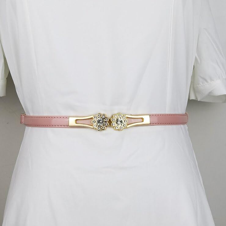 SYGA Women Leather Belt Thin Skinny Metal Buckle WaistBelt 22-36 Waist Belt