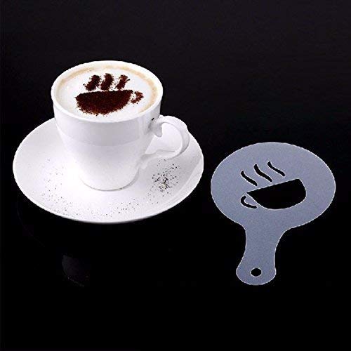 SYGA 16pcs Creative Nice Coffee Stencil Coffee Template Strew Spray Art Stencils