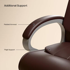 Green Soul Kiev Orthopedic Boss Chair | Leatherette Office Chair | Ergonomic Executive Chair with Spacious Cushioned Seat | Heavy Duty Metal Base | Rocking Function (Black)