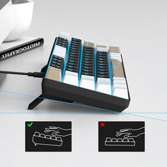 MageGee Portable 60% Mechanical Gaming Keyboard, MK-Box LED Backlit Compact 68 Keys Mini Wired Office Keyboard with Blue Switch for Windows Laptop PC Mac - Blue/White