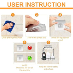 AMIQUS 10 Pcs Hevy Duty Self Adhesive Hook for Hanging Kitchen Item and Other Stainless Steel, Gold Waterproof, Strong Towels, Keys, Utensils,Robes Double-Sided Transparent (Double Claw V Shape)