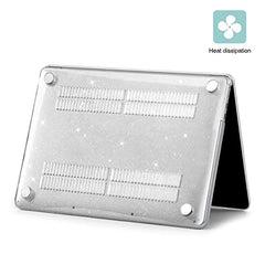 EooCoo Case for MacBook Air 15 inch M5 M4 M3 M2 2026-2023, Sparkly Clear