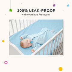 R for Rabbit Waterproof Quick Dry Sheet for Baby | Anti-Piling Fleece Breatheable Fabric Extra Absorbent Instant Dry Baby Bed/Cot Protector Mat (Size-S,Green-Grey,Pack of 2 Combo)