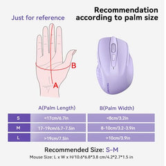 TECKNET Wireless Mouse, BT 5.0/2.4G, Rechargeable 6-DPI Silent, Grey