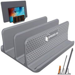 SPROSO QuadNest 4-Slot Vertical Laptop Stand, Black, Pack of 2