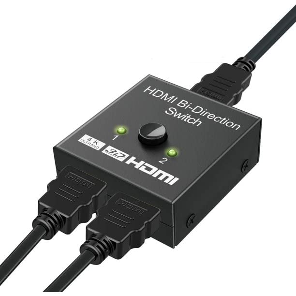 SYGA HDMI Switch 4K HDMI Splitter, 1080P HDMI Splitter 1 In 2 Out /2 Input 1 Output, Plug & Play, Manual HDMI Switcher for Xbox, PS4, PS3, Blu-Ray player, DVD, HDTV