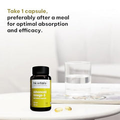 hk vitals Omega 3, 60 Fish Oil Capsules + Multivitamin, 60 Tablets | 1000mg Omega 3 with 180mg EPA and 120mg DHA | For Brain, Heart, and Joints Health