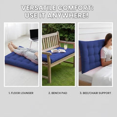 DADDY COOL Multipurpose Extra Long Rocking Chair Cushion for Outdoor and Indoor/Chair pad for Home & Office Chair Filling 18 x 50 Inch Pack of 1 Dark Green (Only Cushion)