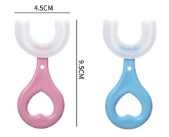 MOMISY U Shaped Toothbrush for Kids Manual Whitening Toothbrush Silicone Brush Head for Kids Children Infant Toothbrush For 2-6 Years Mouth-Cleaning (Heart Design) (Multicolor, Pack of 2)