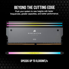 CORSAIR Dominator Titanium RGB DDR5 64GB (2x32GB) DDR5 Up to 6000MHz CL30 AMD EXPO Intel XMP iCUE Compatible Computer Memory – Grey (CMP64GX5M2B6000Z30)