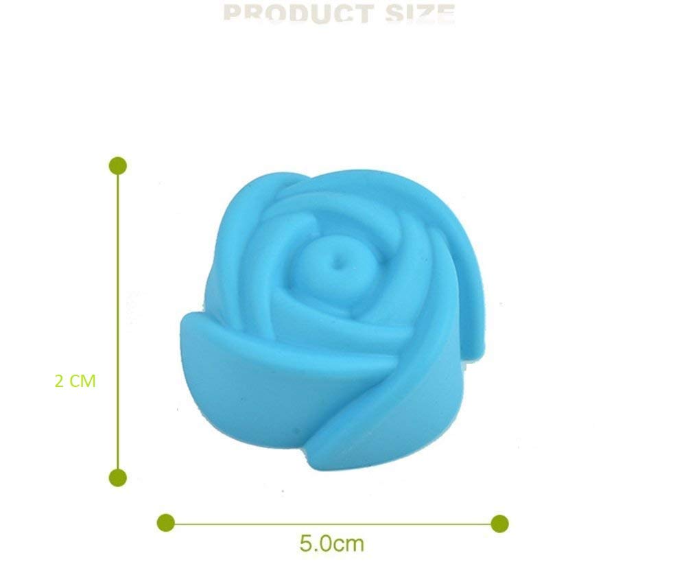 SYGA Set of 6 Rose Shape Silicone Muffin Cups Handmade Soap Molds Biscuit Chocolate Ice Mould(Random Color)