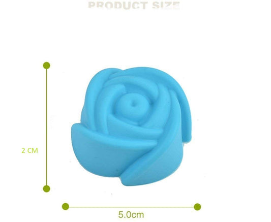 SYGA Set of 12 Rose Shape Silicone Muffin Cups Handmade Soap Molds Biscuit Chocolate Ice Mould(Random Color)