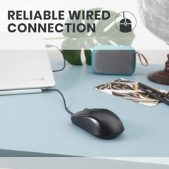 Perixx PERIMICE-209P Wired PS/2 Optical Mouse – Ambidextrous 3-Button Design, 1000 DPI Precision & 6-Ft Cable – Glossy Black for Legacy PCs & Industrial Systems