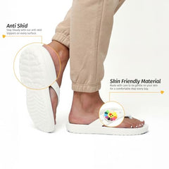 Yoho Drizzle Soft Slippers for Women, Mild Acupressure, Lightweight, Anti Skid & Slip, Diabetic Footwear for Woman, Home Wear Bathroom Chappal for ladies | Waterproof Monsoon & Rainy Footwear | Pastel Lavender - UK 5