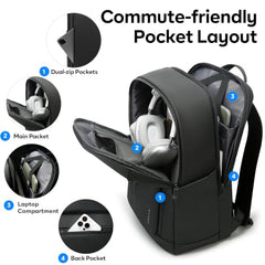 BANGE Durable Business Smart Backpack for Men and Women，can holds 15.6 Inches Laptop Backpack, Waterproof Commute Work Travel Backpack, Flight Carry-On (blue)