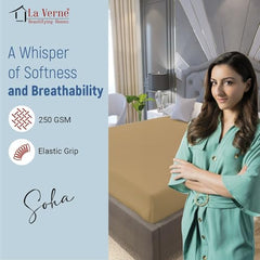 La Verne 100% Waterproof Premium Cotton Feel Mattress Protector Queen Size 78 x 60 Inches | Breathable and Hypoallergenic Ultra Soft Fitted Bed Protector Cover