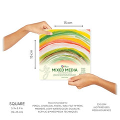 Zen Sangam Bookmark Mixed Media Glued Sketch Pad | 230GSM 100% Cellulose, Hot Pressed | 48 Sheets Size(18x5cm) | Medium Grain | for Pencil, Charcoal, Pastel, Wax, Acrylic, Gouache, Light Watercolor