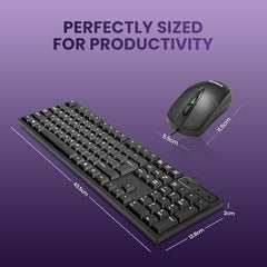 Salpido Wired USB Keyboard, 104 Keys, Ergonomic, for Office & Home Use