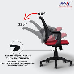 MRC Mono Ergonomic Office Chair (Mid-Back) – Revolving Breathable Mesh Desk Chair for Work from Home & Study–Lumbar Support & Heavy Duty Nylon Base (Grey & White)