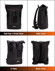CarryPro MOJO V2.0-20L Everyday Laptop Backpack, Fits Up to 15.6 Inch Roll Top Laptop Bag for Office, College & Travel, Water Resistant Fabric, Ultra Lightweight Bag, 1 Year Warranty - Hot Orange