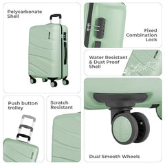 Safari 3Pc Polycarbonate Persia Set-55+65+77 Cms Small, Medium & Large Size (Cabin & Check-in) 8 Wheels Luggage/Speed_Wheel Suitcase/Trolleys (Pearl Blue)
