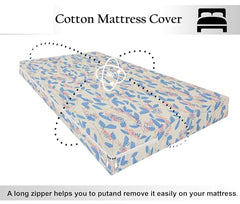 HOMEKART Premium Cotton 220TC 78 x 72 x 8 King Size Double Bed Mattress Cover Protector with Zip/Chain|Provides All Around Protection - 1 pc Multicolor (Grey, 78 x 72 x 8)