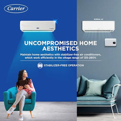 Carrier 1 Ton 3 Star AI Flexicool Inverter Split AC (Copper, Convertible 6-in-1 Cooling,Dual Filtration with HD & PM 2.5 Filter, Auto Cleanser, ESTER NEO+ Exi, CAI12ER3R34F0,White)