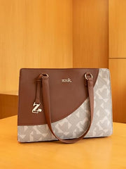 ZOUK Office Essential Bag | Jute | Vegan Leather Handcrafted Tote Bag With Double Handle Shoulder Strap | Bristel