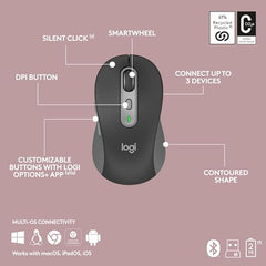 Logitech MK950 Signature Slim Wireless Keyboard and Mouse Combo, Sleek Design, Quiet Typing and Clicking, Switch Across Three Devices, Bluetooth, Multi-OS, Works with Windows and Mac - Graphite
