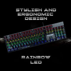 Cosmic Byte CB-GK-25 Pandora TKL Mechanical Keyboard Upgraded with Swappable Outemu Blue Switches and Rainbow LED (Black/Grey)