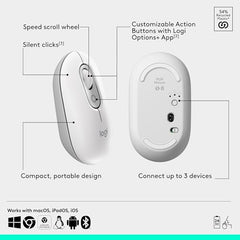 Logitech POP Mouse, Compact and Portable Wireless Bluetooth - Graphite | Compact, Portable, programmable Buttons, Quiet clicks, Easy-Switch for up to 3 Devices, Laptop, Tablet, PC - Rose