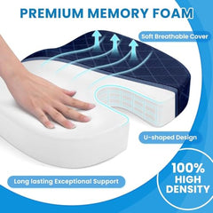 TEKCOOL Cotton Orthopedic Coccyx Cushion For Tailbone Pain Car SeatCushions For Chair Tailbone Pillow For Sitting SeatCushion For Car Driving Seat Sitting Pillow Coccyx Seat Cushion For Chair (Black)'