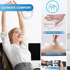 Grin Health Mini Back Support Cushion for Lumbar Support & Back Pain Relief, Backrest for Car Seat, Lower Back Cushion for Office Chair, Driving, Travel Backrest Pillow