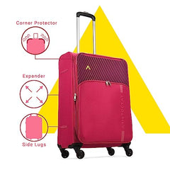 Aristocrat Duralite Set of 3 Soft Case (S+M+L) Trolley Bags, Red | 8-Wheels, Spacious, Zipper Expander, Front Pocket, Polyester Case, Combination Lock, Travel Luggage, 3-Year Global Warranty