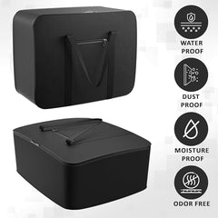 Kuber Industries Pack of 3 Storage Bag | Clothes Storage Bag | Rexine Underbed Storage Bag | Wardrobe Organizer for Blanket-Comforters | Foldable Attachi Bag | Black Patti | Large | Grey