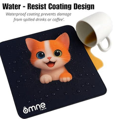 omne TECH Mousepad for Desk | Smooth Waterproof Surface, Anti-Slip Rubber Base, Durable & Comfortable Mouse Pad for Office, Laptop & Computer (Abstract Leaf Patten)
