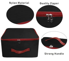 Storite 2 Pack Nylon Wardrobe Bag Underbed Cloth Storage Organizer | Moisture Proof Storage Bag, Storage box for Clothes Saree Bags, Zippered Closure & Handle - Magenta,37x34x23 cm