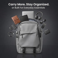 GadgetBite Zenith 32 Litre Laptop Bag with 15.6 Inch Laptop Compartment and Organiser Pocket for Men Women Boys Office College and Travel with Bottle Pocket Laptop Backpack - Black (Grey)