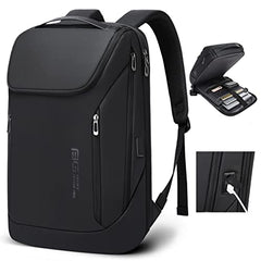 Red Lemon BANGE Captain Business Smart Backpack Water-Resistant fit 15.6 Inch Laptop Backpack with USB Charging Port,Travel Durable Backpack for Men and Women (Black)